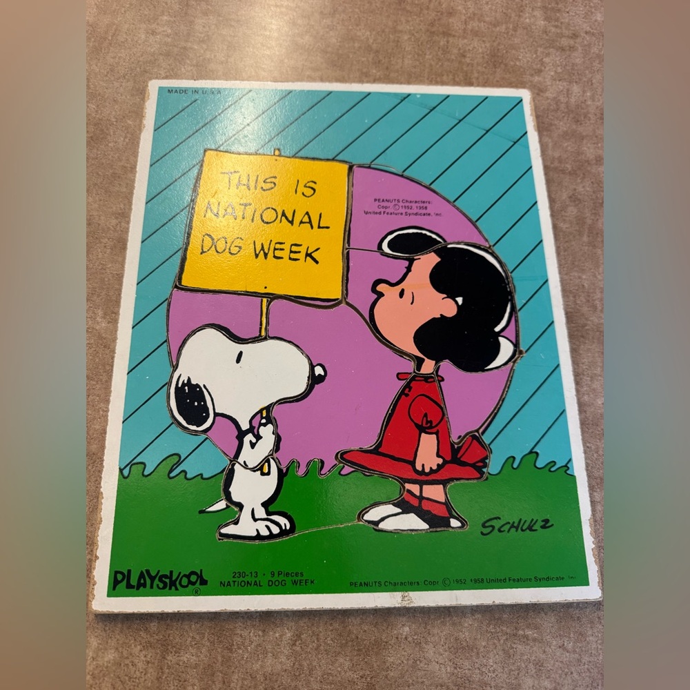 Peanuts Snoopy and Friends Building wood puzzle,1950,1958,1952 - Picture 5 of 6